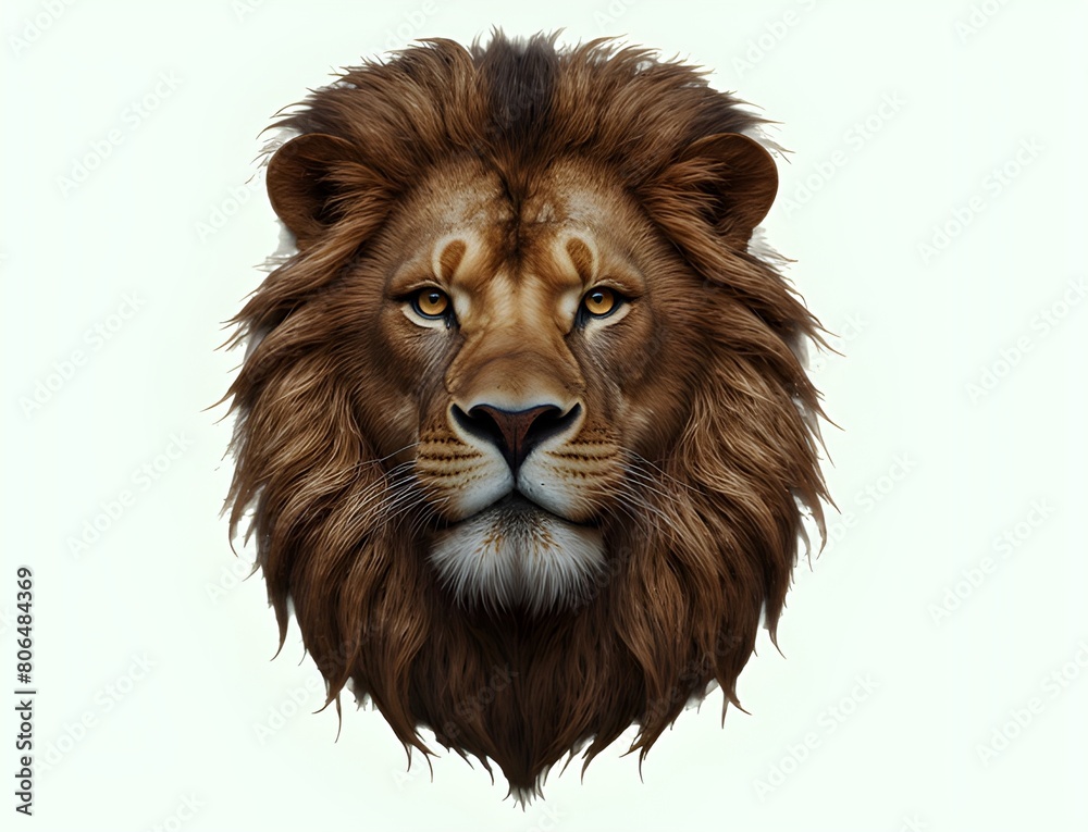 Opulent Jungle Majesty Lion Head Logo white background. Opulent Jungle Majesty Lion Head Logo white background.