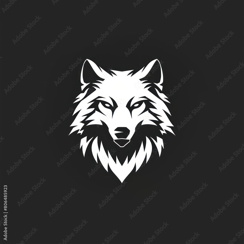 wolf head simple logo monoline style solid flat color wolf head simple logo monoline style solid flat color