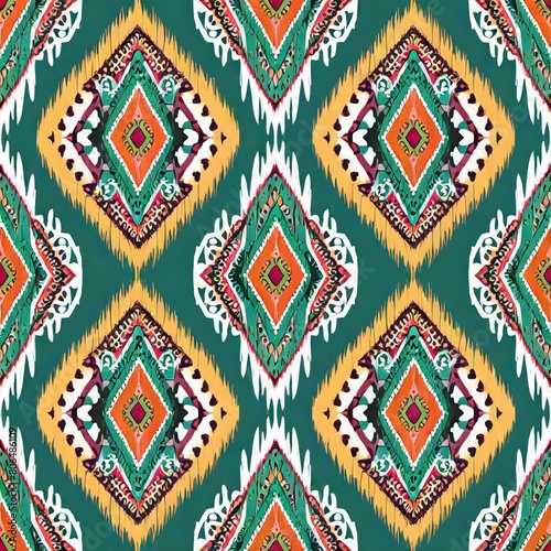 ikat geometric ethnic oriental seamless pattern. design ikat fabric for textile ethnic, native pattern motif, embroidery ikat style