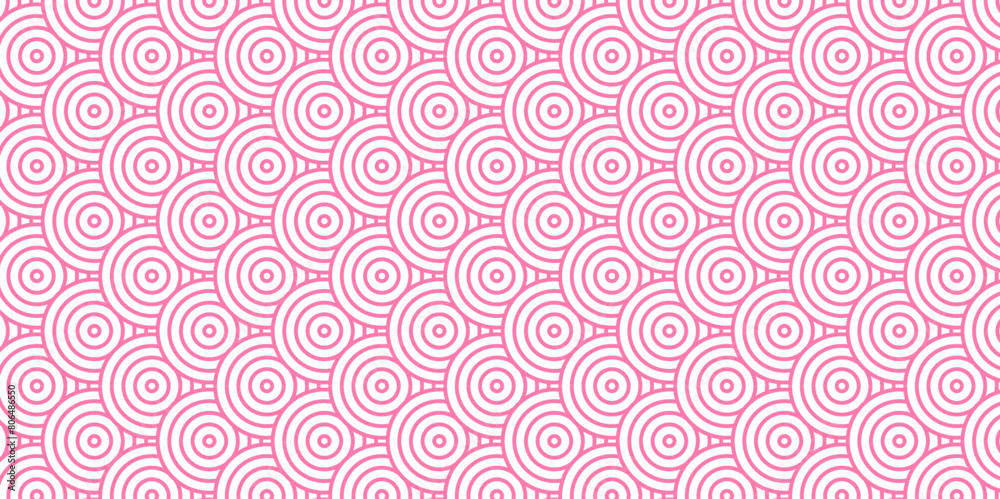 Overlapping Pattern Minimal diamond geometric waves spiral and abstract circle wave line. pink color seamless tile stripe geometric create retro square line backdrop pattern background.