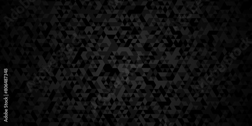 Vector geometric seamless technology gray and black triangle background. Abstract digital grid light pattern black Polygon Mosaic triangle Background, business and corporate background.