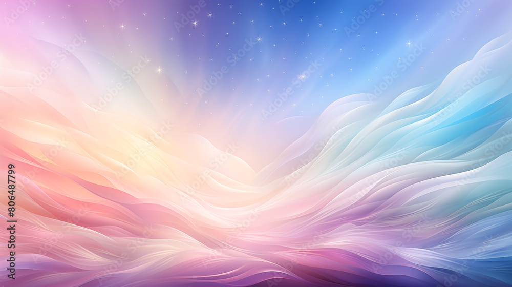 Vibrant Flowing Cloudscape with Wavy Pastel Colors Vibrant Flowing Cloudscape with Wavy Pastel Colors