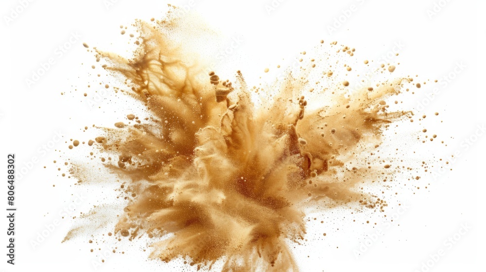 Explosion of sand, with vibrant golden touches generative ai Explosion of sand, with vibrant golden touches generative ai