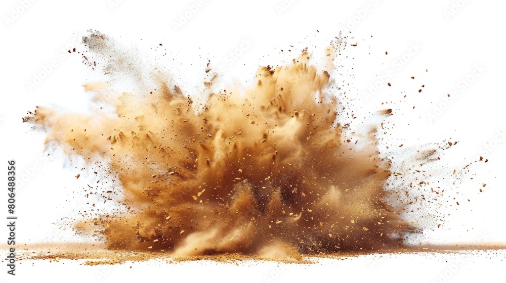 Explosion of sand, with vibrant golden touches generative ai Explosion of sand, with vibrant golden touches generative ai