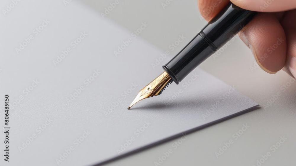top view of sheet signed with fountain pen generative ai top view of sheet signed with fountain pen generative ai