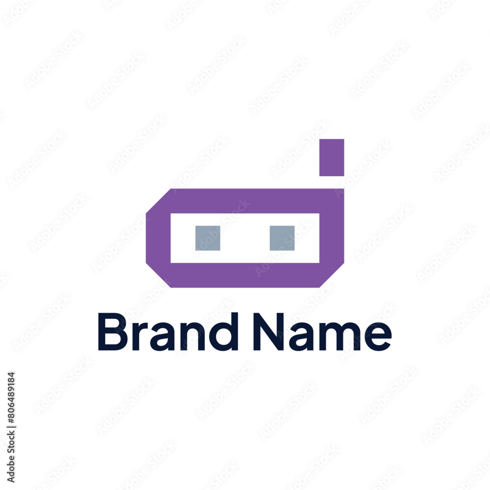 Fototapeta premium Letter D and Bot Logo