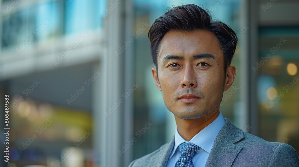 Obraz premium An Asian individual showcasing their unique sense of style in business casual attire, blending cultural influences 