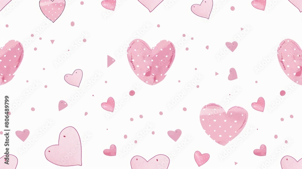 pink pattern with big and small hearts generative ai