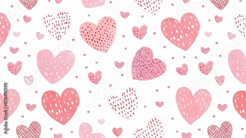 pink pattern with big and small hearts generative ai
