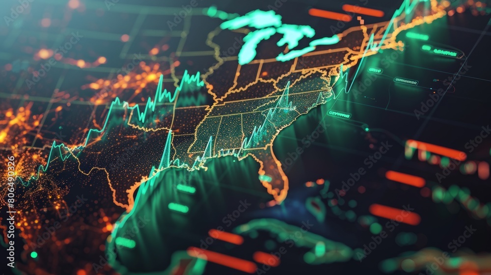 A digital visualization of a global data network featuring financial charts and graphs with a glowing world map, signifying the interconnected nature of global economics and data flow. Business. A digital visualization of a global data network featuring financial charts and graphs with a glowing world map, signifying the interconnected nature of global economics and data flow. Business.