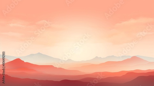 Generate a beautiful landscape image of a mountain range at sunset