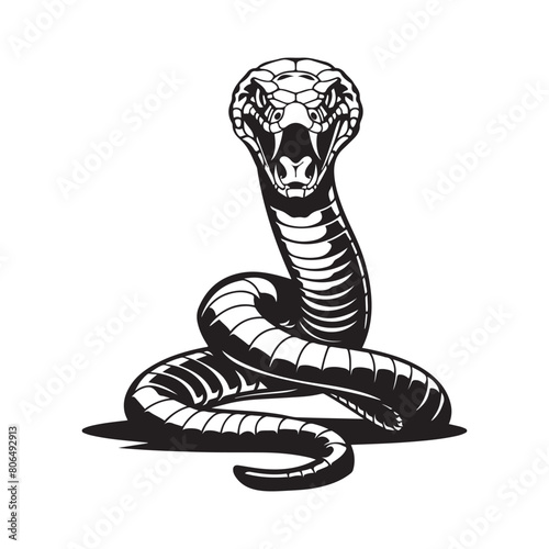 Snake Standing image Vector. Snake on illustration isolated on white