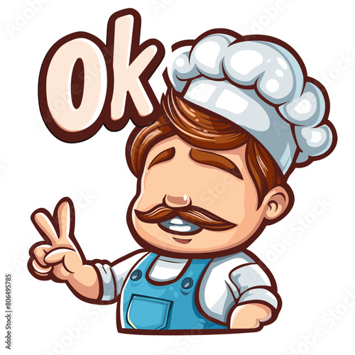colorful illustration, likely intended to represent a friendly, approachable figure in the culinary world