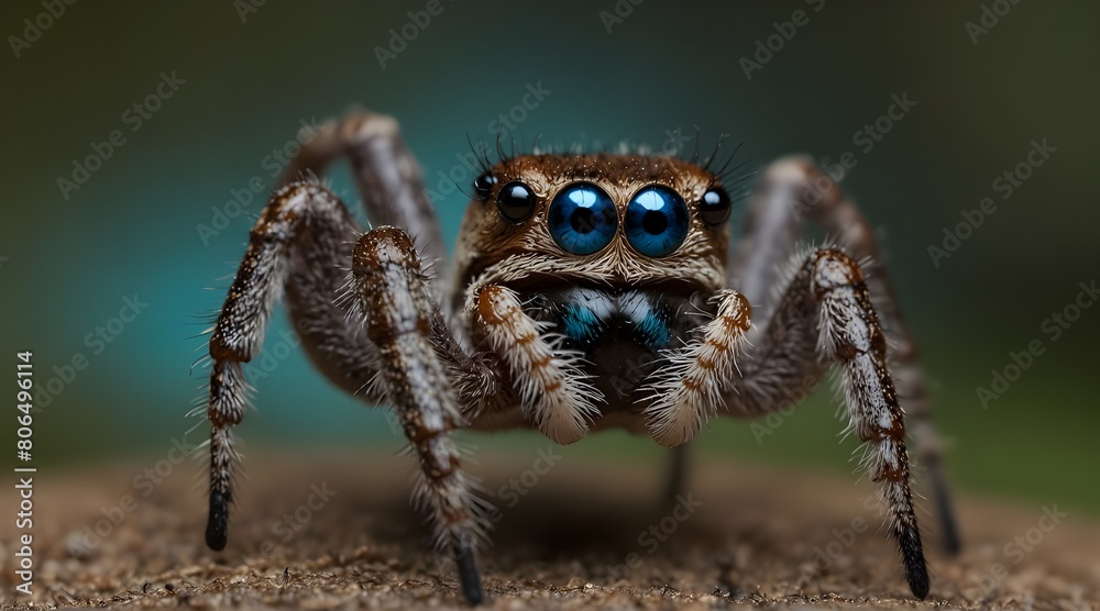 Jotus sp, a jumping spider from Australia with brilliant blue eyes. Jotus sp, a jumping spider from Australia with brilliant blue eyes.