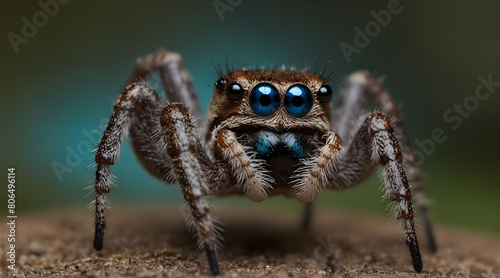 Jotus sp, a jumping spider from Australia with brilliant blue eyes.