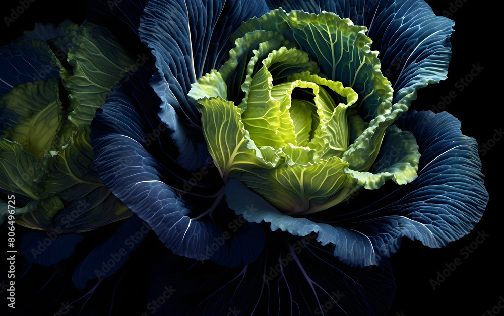 Obraz premium Cabbage on a dark background