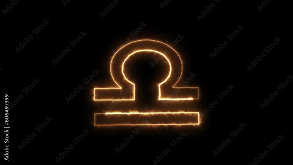 Libra zodiac symbol animation effect , Astrology sign animation glow sign effect 
