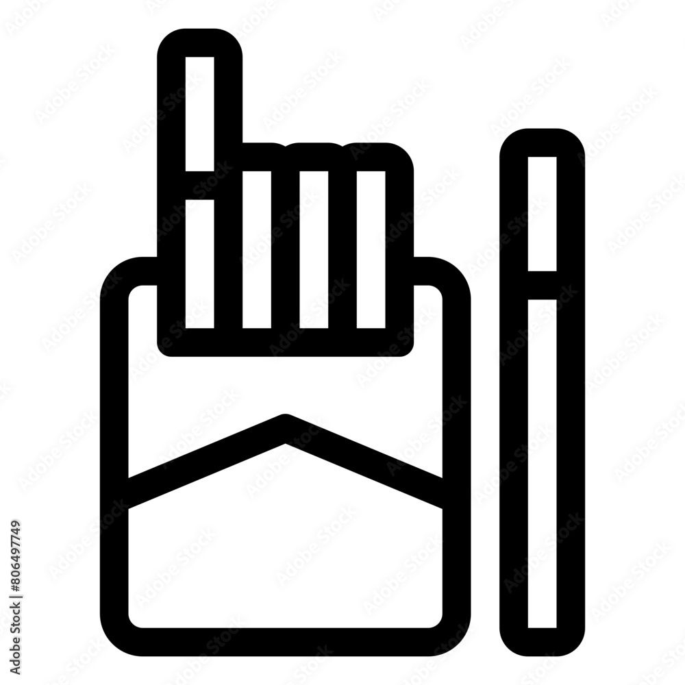 tobacco cigarette outline icon and illustration tobacco cigarette outline icon and illustration