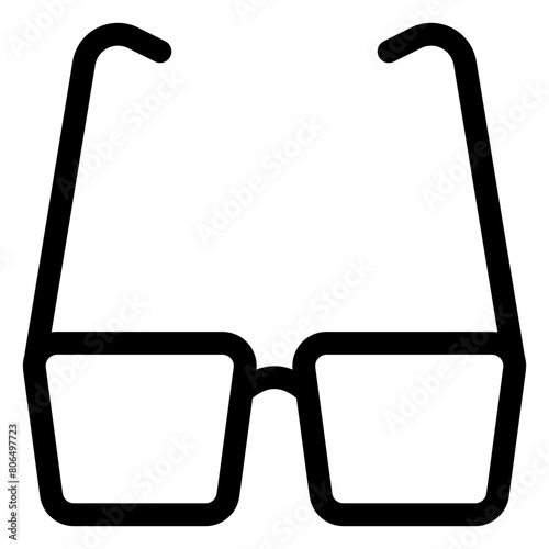 glasses outline icon and illustration