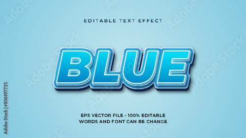 Blue light editable text effect premium, 3d style.