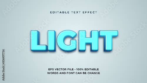 Light blue editable text effect premium, 3d style.