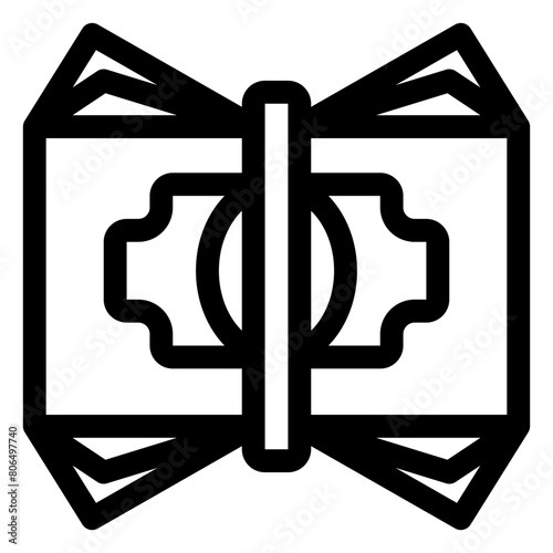 money cash outline icon and illustration