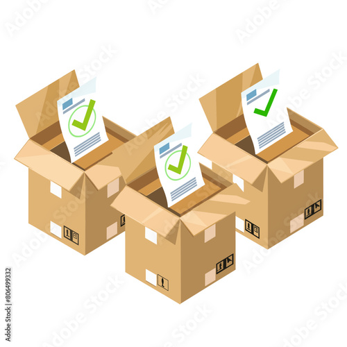 shows three cardboard boxes stacked
