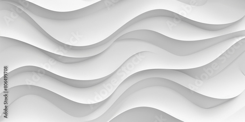 This abstract white background features a captivating wavy pattern, creating a seamless texture that adds depth and intrigue to any design. The undulating waves flow gracefully across the canvas