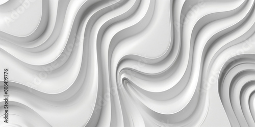 This abstract white background features a captivating wavy pattern, creating a seamless texture that adds depth and intrigue to any design. The undulating waves flow gracefully across the canvas