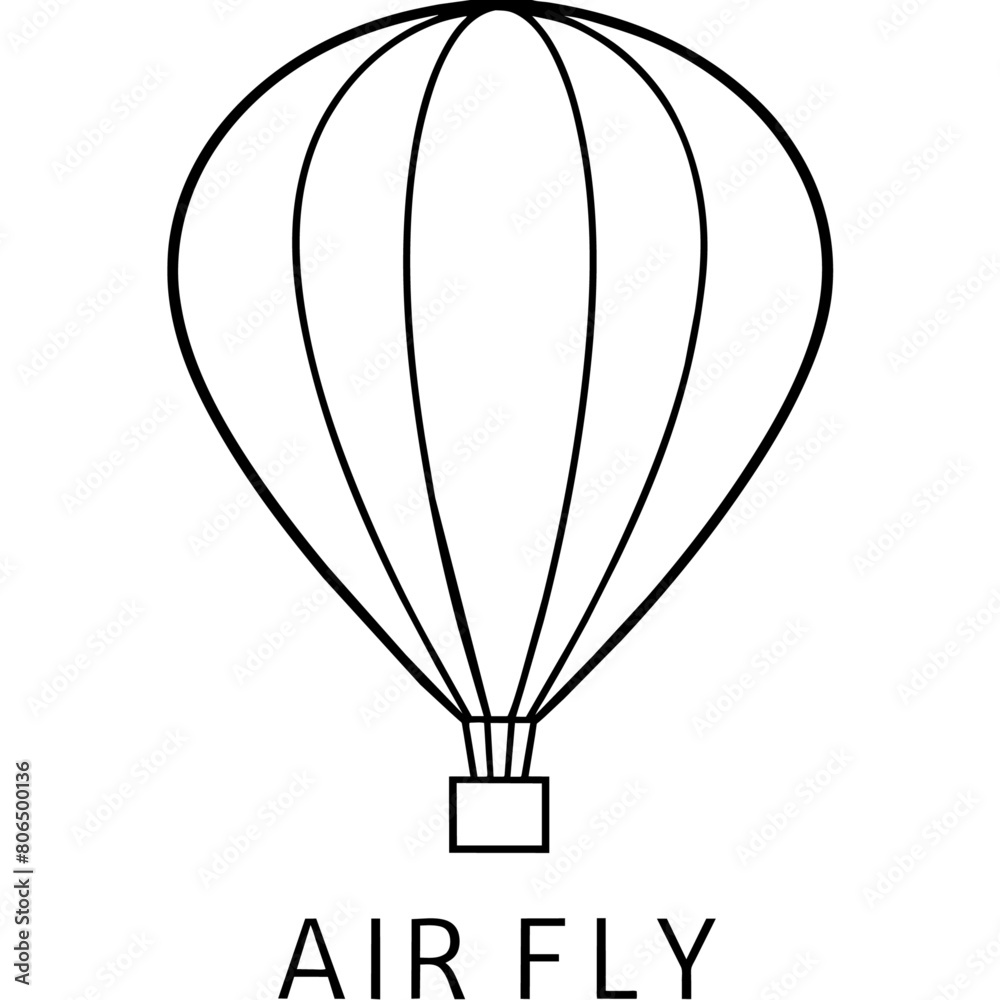Fototapeta premium a minimalist modern air balloon logo (11)