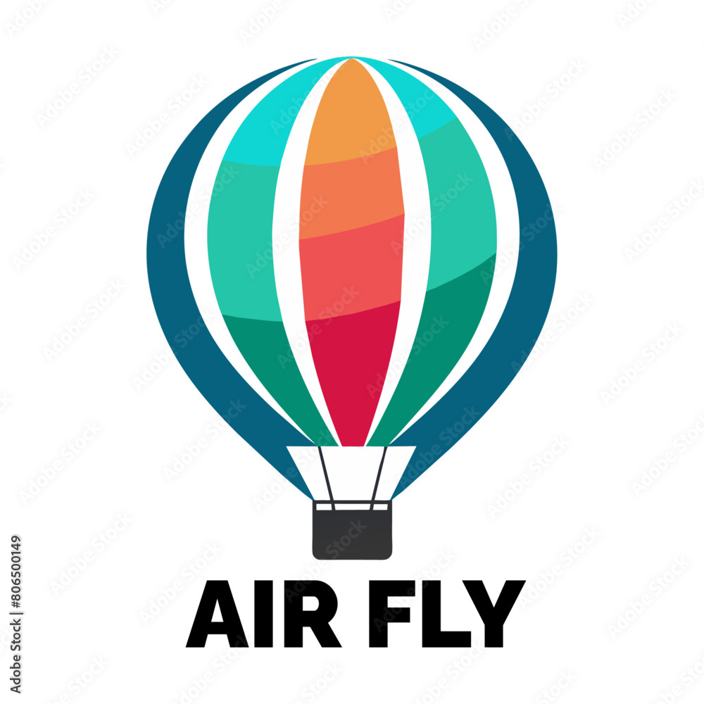 Fototapeta premium a minimalist modern air balloon logo (12)