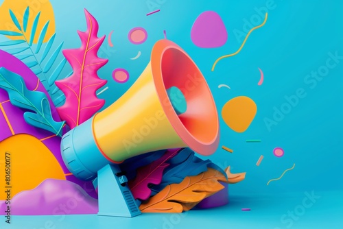 3d of megaphone for creative ads or announcement concept