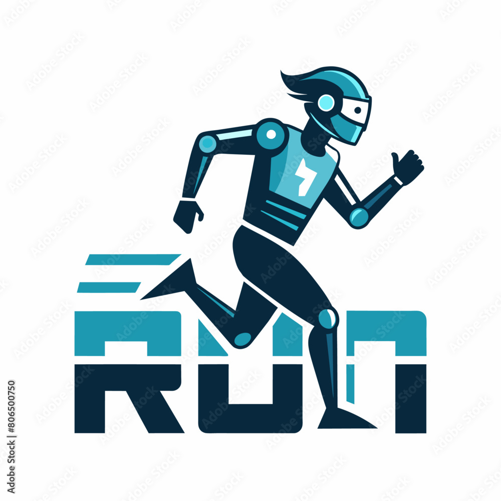 Running Robot man logo (15)