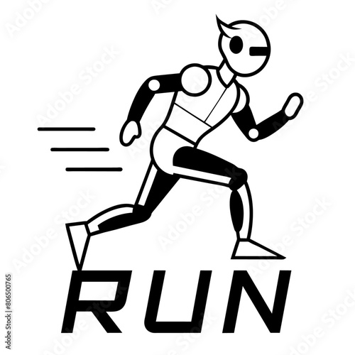 Running Robot man logo (19)