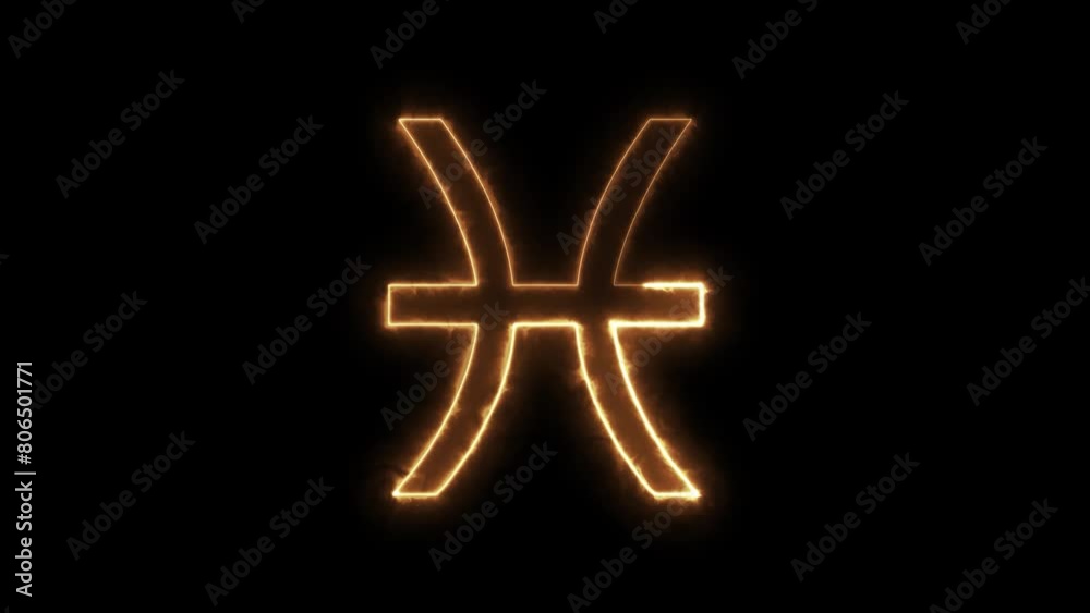 Pisces zodiac symbol animation effect , Astrology sign animation glow sign effect Pisces zodiac symbol animation effect , Astrology sign animation glow sign effect