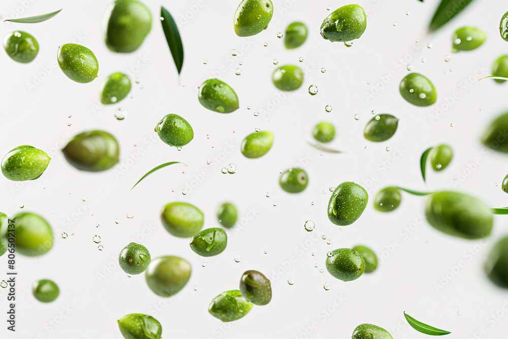 Green olive on a white Background Green olive on a white Background