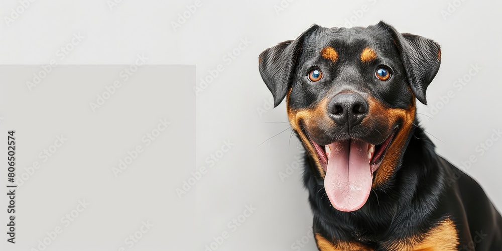 Fototapeta premium happy dog on a white background 