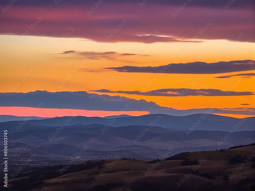 sunset over the mountains