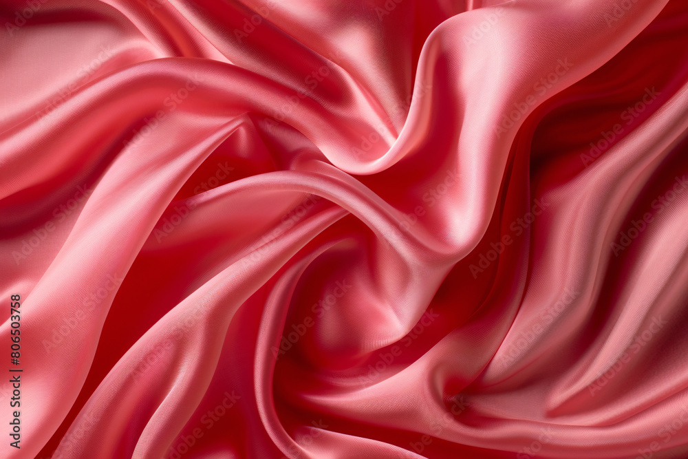 Obraz premium Luxurious Coral Silk Fabric with Delicate Drapes