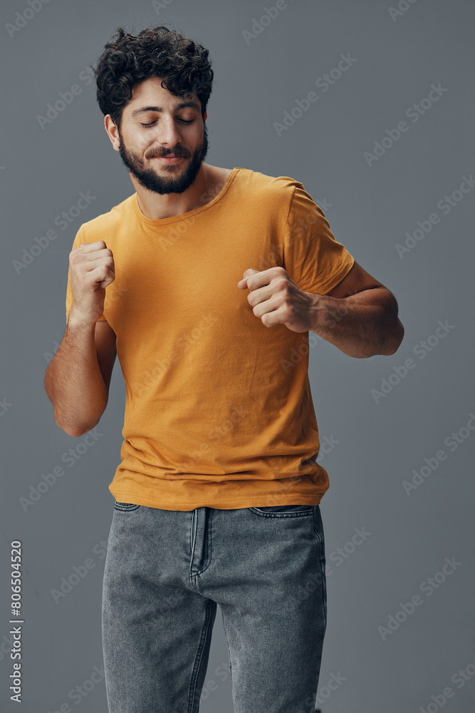 Handsome man person caucasian attractive young adult model happy guy white portrait background Handsome man person caucasian attractive young adult model happy guy white portrait background