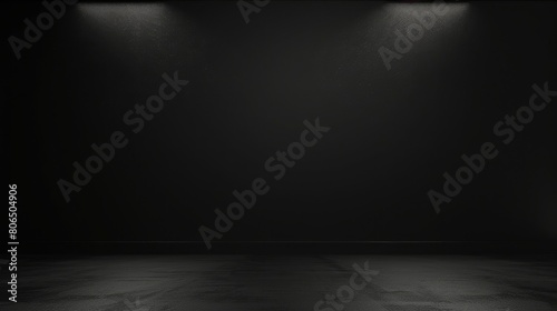 Plain Solid absolutely Black colour background empty space for background of studio room and display ad or product or website template.