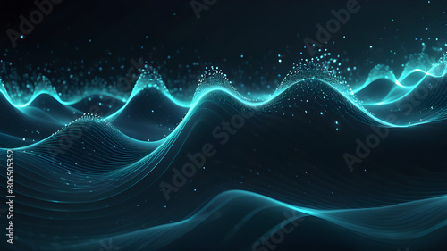 Abstract digital wave of particles. Futuristic point wave. Technology background vector. Vector illustration.png, Abstract digital wave of particles. Futuristic point wave. Technology background vecto