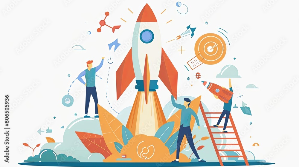 entrepreneurial product launch campaign a red ladder stands tall in the background entrepreneurial product launch campaign a red ladder stands tall in the background