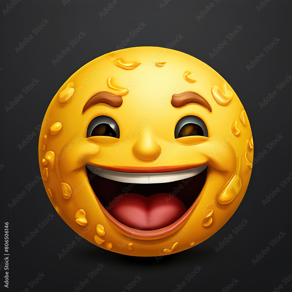 Fototapeta premium A concept with happy emoji, World Emoji Day, Generative Ai