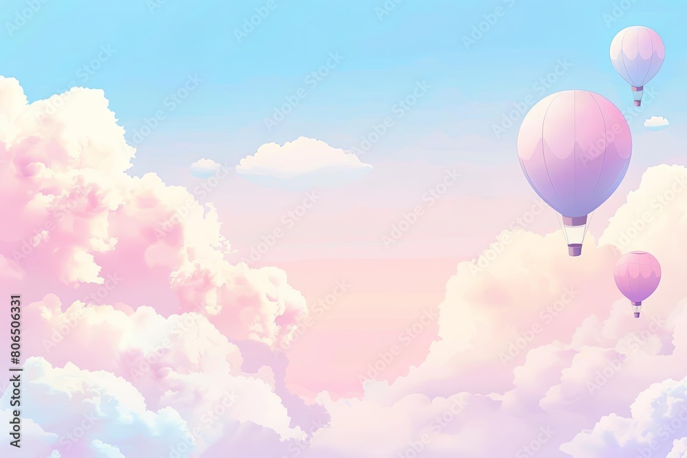 Obraz premium A sky full of pastel-colored hot air balloons