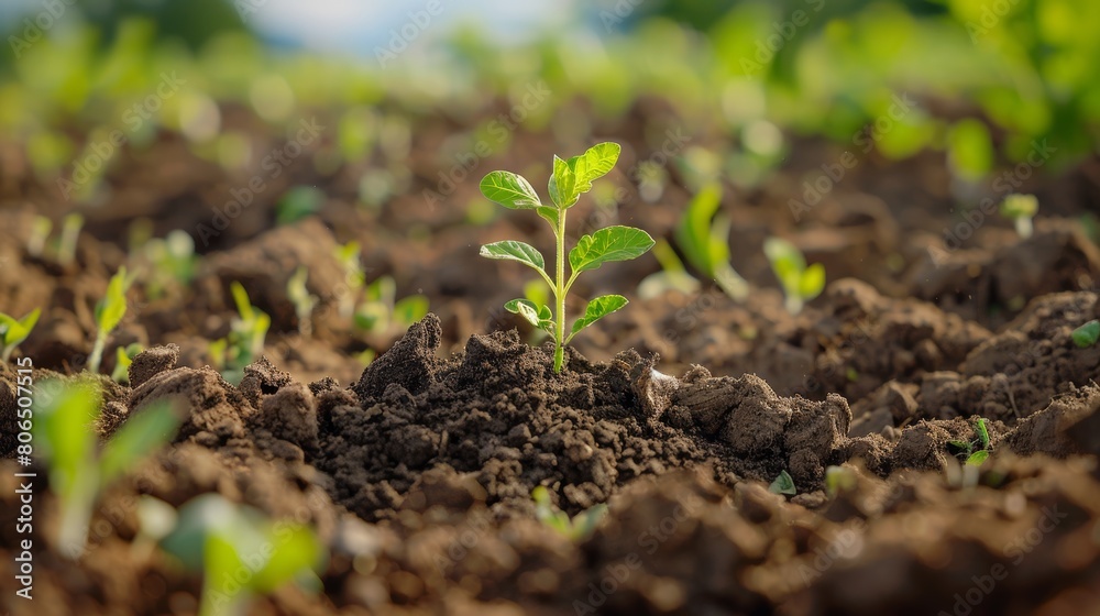 Close-up depiction of humus as a foundational element in soil health, supporting plant growth and sustainability in agriculture Close-up depiction of humus as a foundational element in soil health, supporting plant growth and sustainability in agriculture
