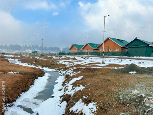 Homesteads at Gulmarg, Kashmir, India photo