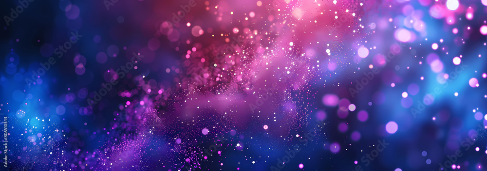 abstract background with glowing particles and dark blue