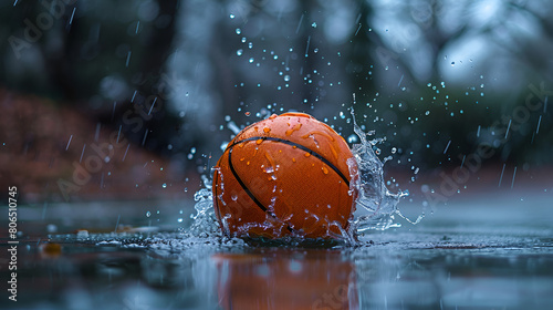 basketball ball in the water,  Basketball with Splashes of Water to Form an Ill © Sana Ullah