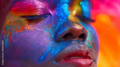 The face of LGBTQ pride activists showcasing a variety of cultural performances